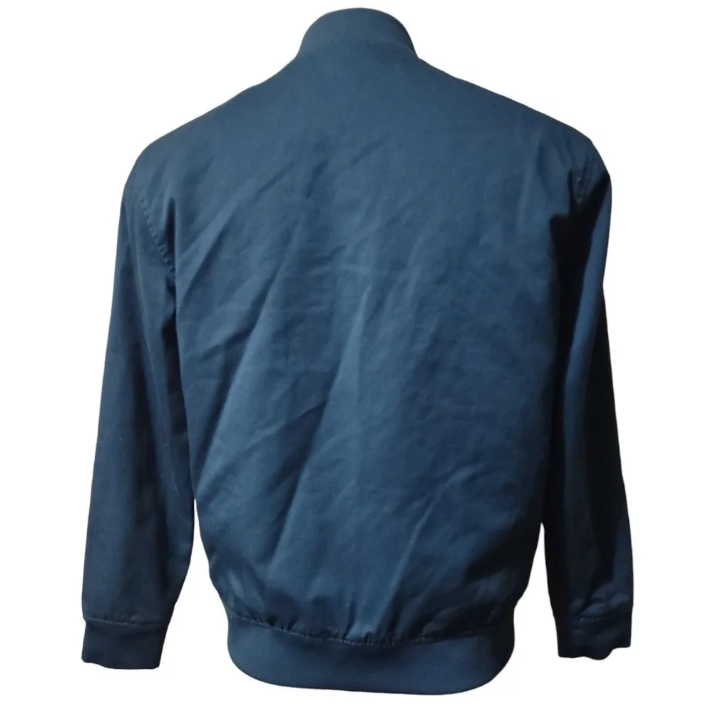Line Of Trade Bomber Jacket Medium  Men's Lightweight Pockets Blue Full Zip Coat